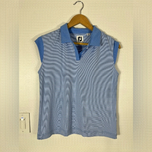 FOOTJOY Sleeveless Golf Polo Womens size medium Blue Stripe Golfing